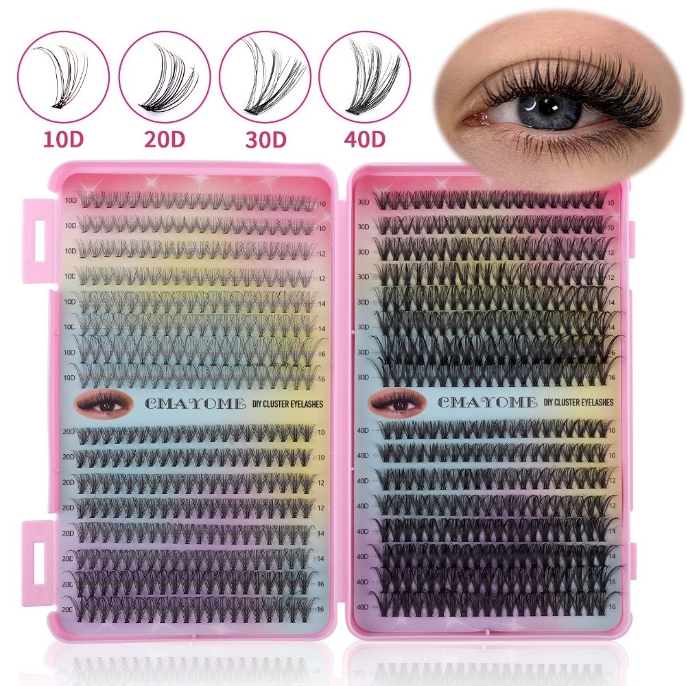 False Eyelashes Natural - Nuovo Kit Ciglia Finte a Ciuffetti