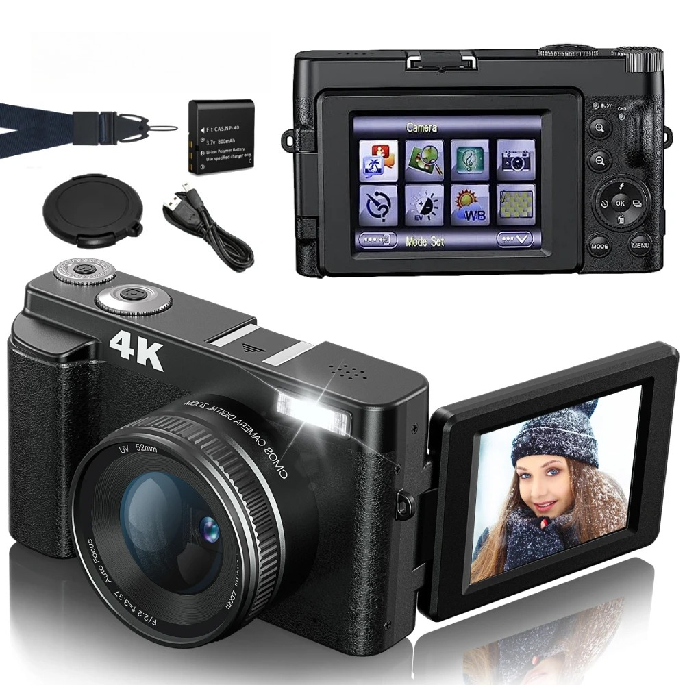 Beauty Makeup Images - Videocamera Compatta 4K 48MP per Vlogging,