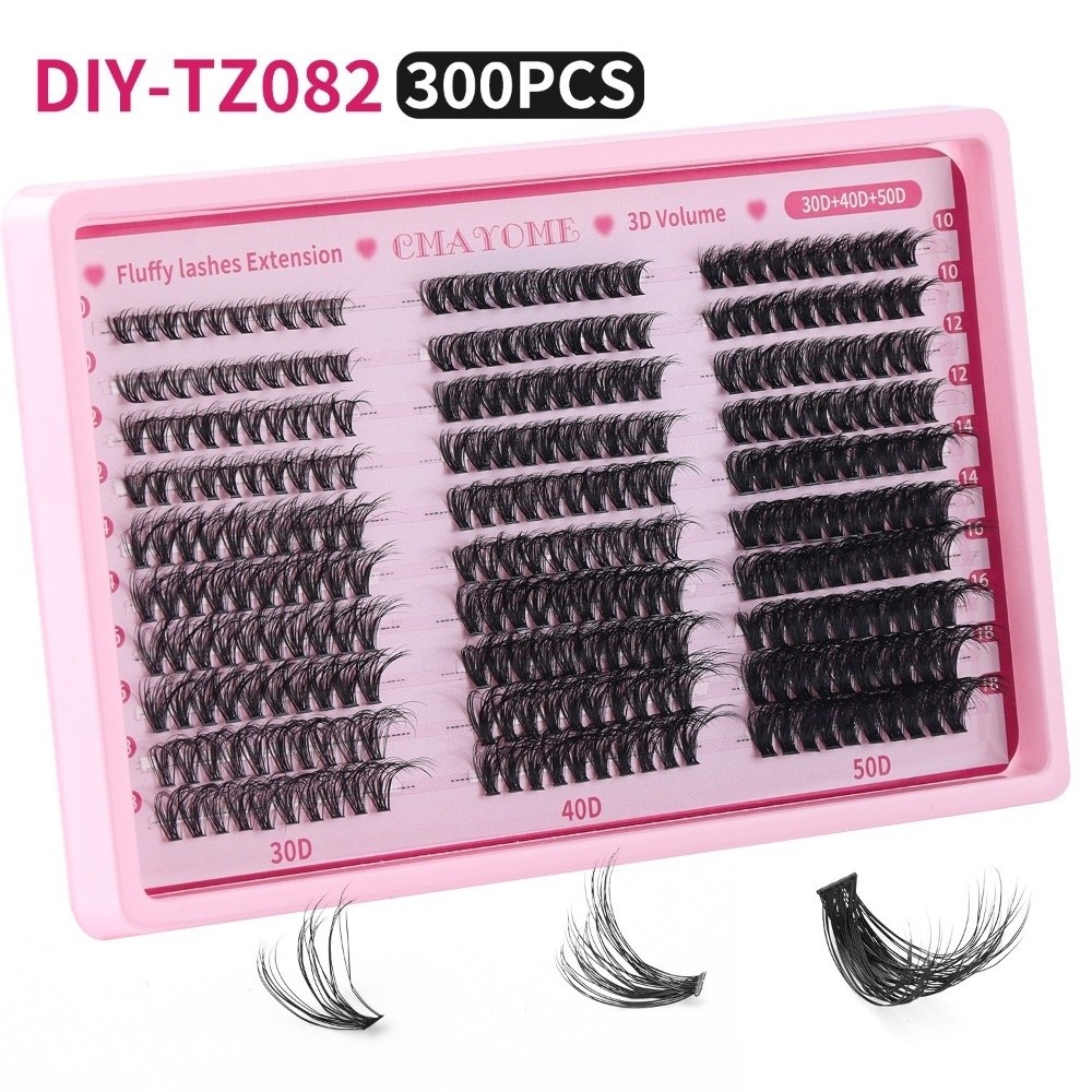 False Eyelashes Natural - 300 Pezzi Ciglia Finte Adesive Effetto