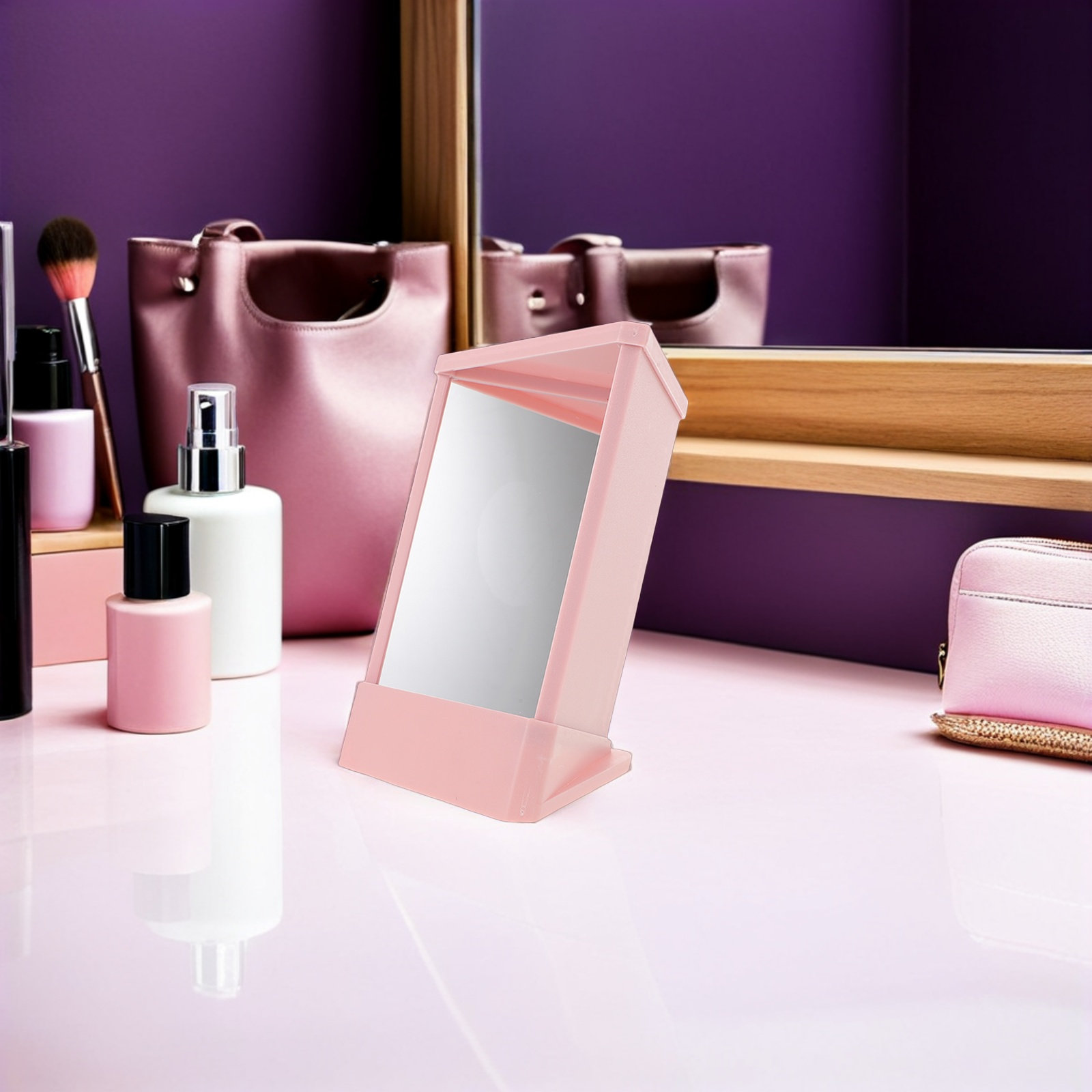 Specchio da trucco rosa con im - Beauty Makeup Images recensione e prezzo